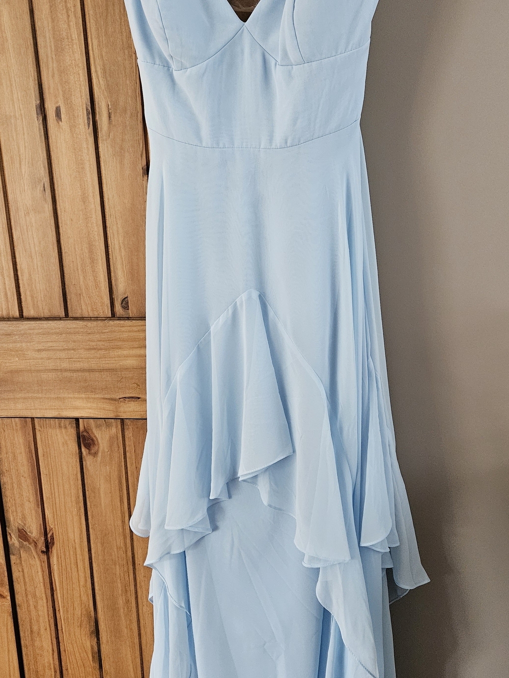 Azazie Light Blue Chiffon Prom Dress